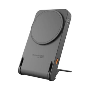 GP Powerbank Magnetic Safe 2-In-1 Wireless 5000mAh Powerbank - Grå - 5000 mAh