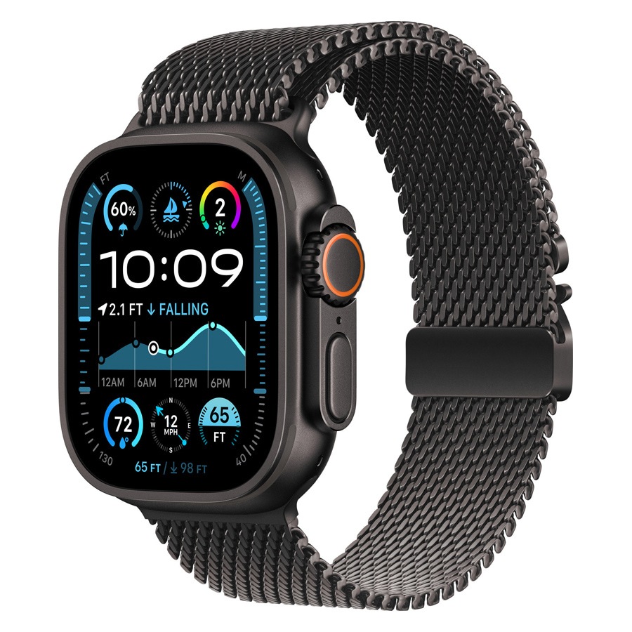 Lippa Apple Watch Rustfrit Stål inkl. Lås 42/44/45/46/49 mm, Sort