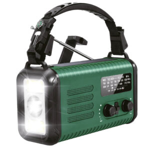 Nødradio FM/AM - 20.000 mAh powerbank - Håndsving - Solcelle