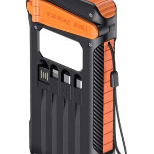 Powertrend Powerbank med solceller og håndsving 10000 mAh