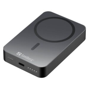Sandberg Mag Wireless Powerbank 10000 mAh Powerbank - Grå - 10000 mAh